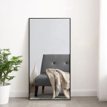 [en.casa] Spiegel Novoli hangend 101,8x51,8 cm zwart