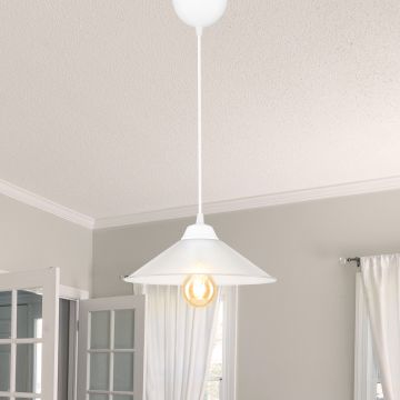 [lux.pro] Hanglamp Hereford E27 wit en transparant