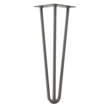 Hairpin poten tafelpoten 3-punt set van 4 - 40 cm - metaal grijs