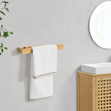 [en.casa] Handdoekrek Tønsberg voor wandmontage 38x5x4 cm bamboe