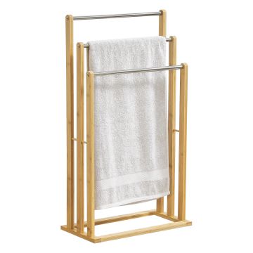 [en.casa] Bamboe handdoekrek Porsanger 46x24x84 cm vrijstaand