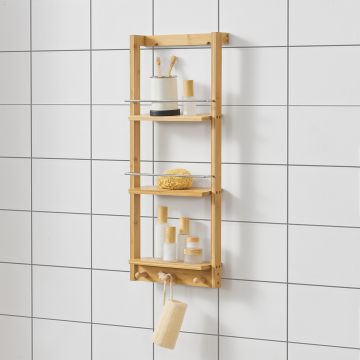 [en.casa] Wandrek Lidingö met 3 planken 28,5x10x70 cm bamboe