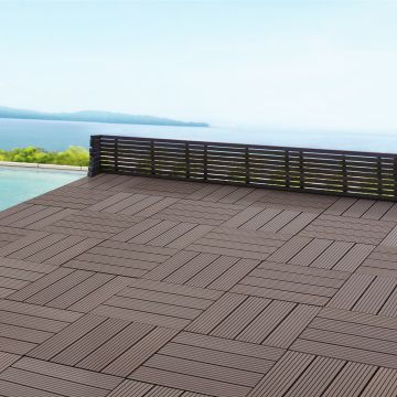 [en.casa] Premium HKC terrastegels Schramberg ca. 1m² donkerbruin
