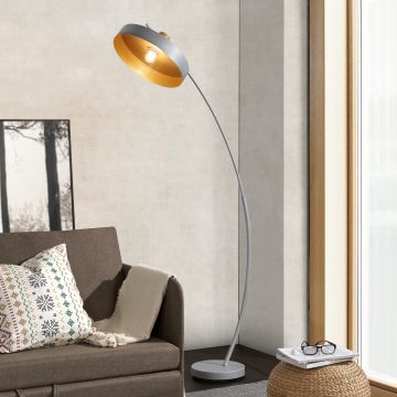[lux.pro] Staande lamp Stafford vloerlamp159 cm grijs E27