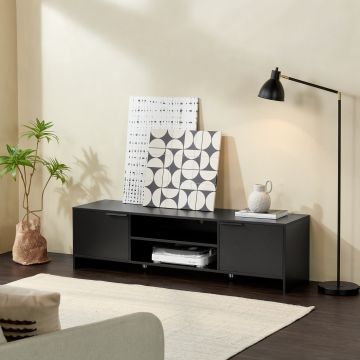 [en.casa] TV meubel Stevns 40x145x38 cm zwart