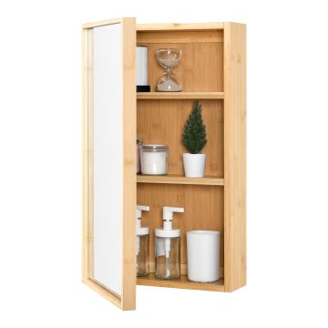 [en.casa] Spiegelkast Ikorfat bamboe 60,5x35x14 cm houtkleurig