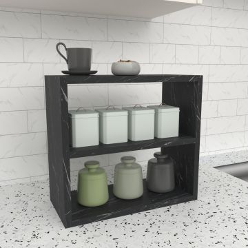 [en.casa] Keukenkast organizer 40x43,5x20 cm marmer zwart