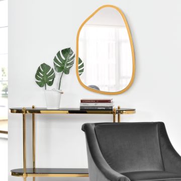 [en.casa] Spiegel Filiano hangend 80x58 cm goudkleurig