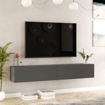 [en.casa] Tv-meubel Lapinlahti 180x31,5x29,5cm betonkleurig en antraciet