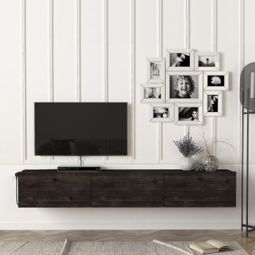 [en.casa] Tv-meubel Vihti zwevend 180x31x29,5 cm eiken zwart