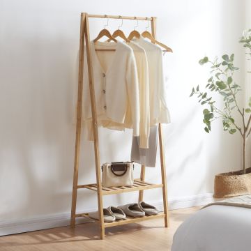 [en.casa] Bamboe kledingrek Öckerö 150x60x40 cm