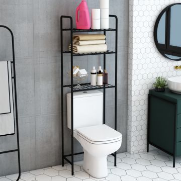 [en.casa] Ombouwkast Nordborg toilet 161x52,5x24,5 cm zwart