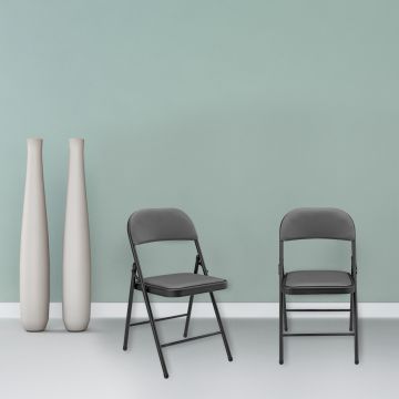 Bureaustoel klapstoel opvouwbaar 80x46x50 cm set van 6 grijs