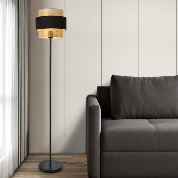 lux.pro Staande lamp Albans vloerlamp 160x30 cm zwart en goudkleurig