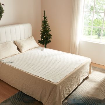 Elektrische deken warmtedeken wit tweepersoons 160x140 cm