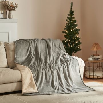 [en.casa] Elektrische deken Archi warmtedeken 200x150 cm lichtgrijs