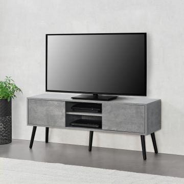 TV meubel Eskilstuna tv kast 120x29,5x46,5 cm betonkleurig
