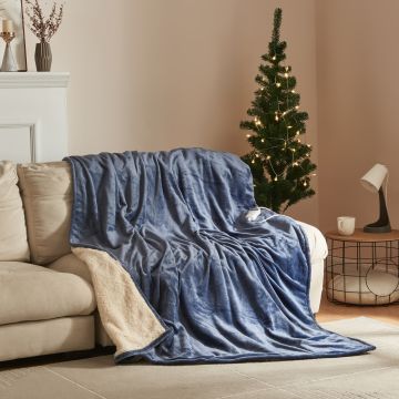 [en.casa] Elektrische deken Archi warmtedeken 200x150 cm lichtblauw