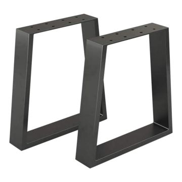 [en.casa] Stalen onderstel Marstal set van 2 tafelpoot 42x30-40 cm zwart mat
