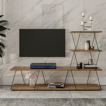 [en.casa] TV meubel Båtsfjord 150x30x93 cm houtkleurig
