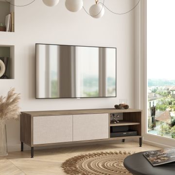 [en.casa] Tv-meubel Loppi 140x40x43cm eiken grijs
