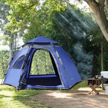 [pro.tec] Tent Nybro automatisch 240x205x140 cm blauw