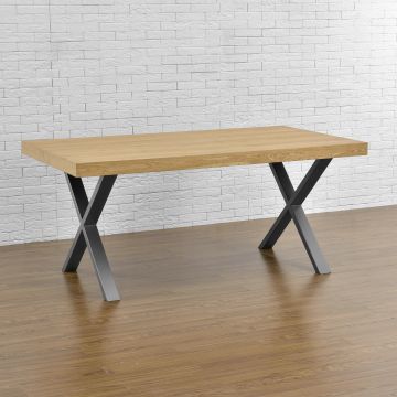 Stalen X tafelpoten set van 2 meubelpoot 79x72 cm metaal grijs