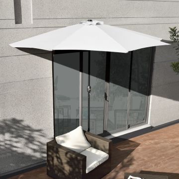 Parasol halfrond voor balkons of terrassen 300x150x230 wit